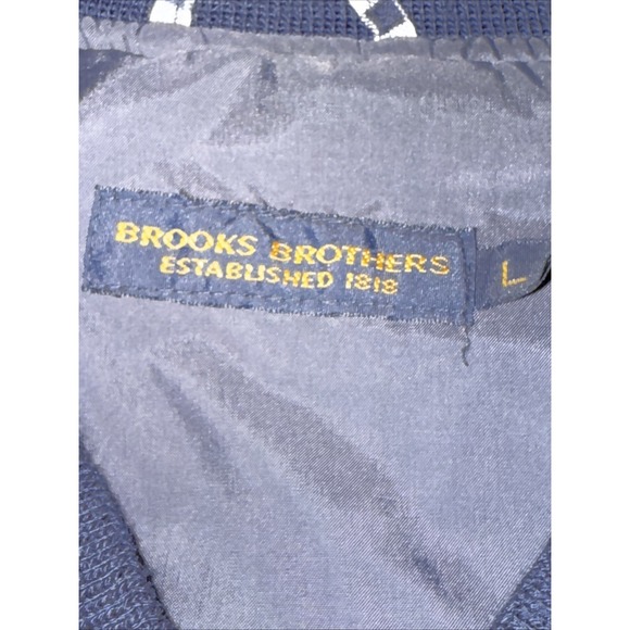 Brooks Brothers‎ Bomber Jacket Plaid White-Blue-Yellow Large - Picture 6 of 9